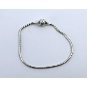C0 Authentic Pandora 925 Sterling Silver Signature Smooth Clasp Bracelet